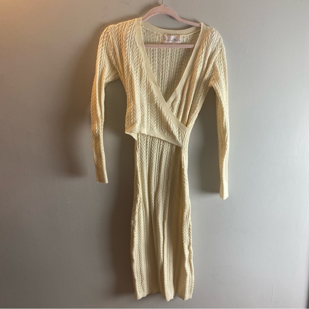 Charles Henry Cream Knit Sweater Dress XS
